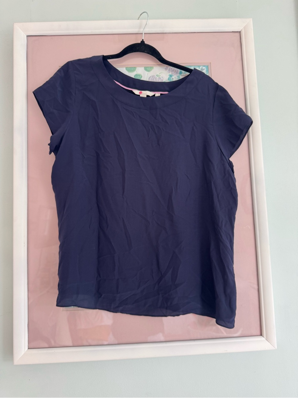 Boden Navy Blue Short-Sleeve Blouse